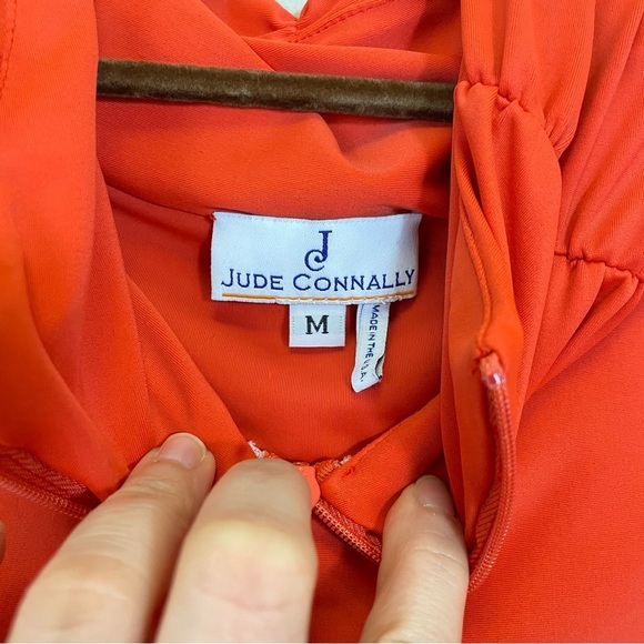 Jude Connally 1/4 Zip Long Sleeves Sporty High Neck Top Orange Size M - Picture 3 of 7